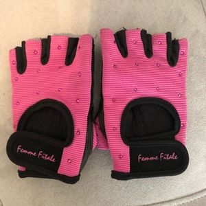Femme Fitale pink Sworovski crystal gloves